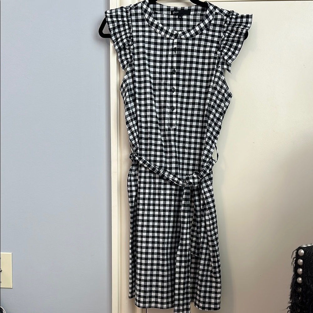 Women’s Gibson Black and White Gingham Dress